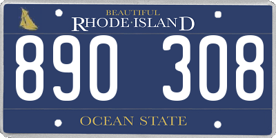 RI license plate 890308
