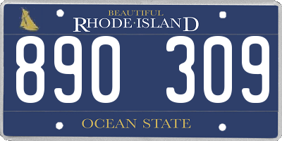 RI license plate 890309