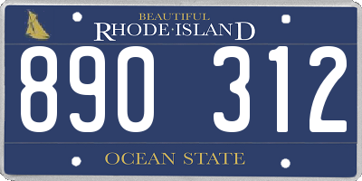 RI license plate 890312