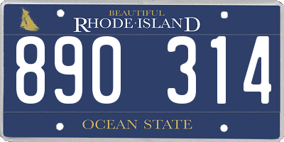 RI license plate 890314
