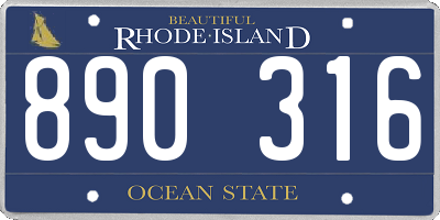 RI license plate 890316