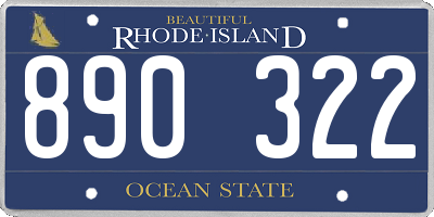 RI license plate 890322
