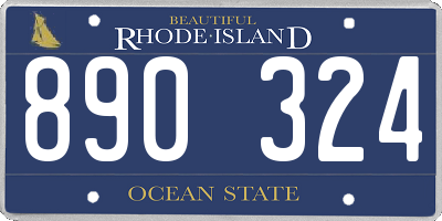 RI license plate 890324
