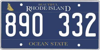 RI license plate 890332