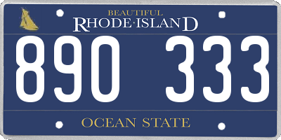 RI license plate 890333