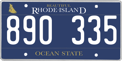 RI license plate 890335
