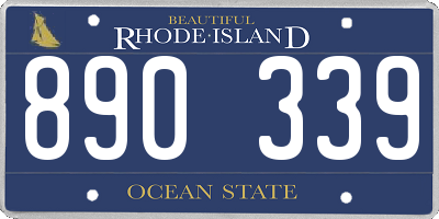 RI license plate 890339