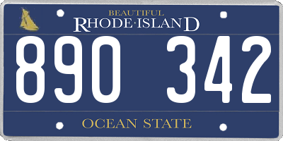 RI license plate 890342