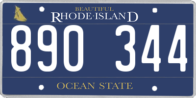 RI license plate 890344