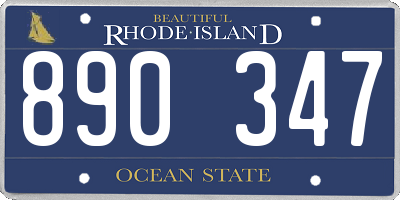 RI license plate 890347