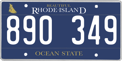 RI license plate 890349
