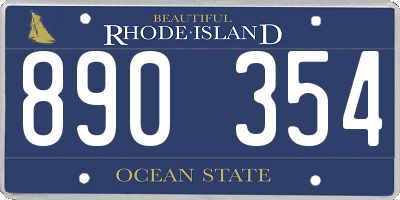 RI license plate 890354