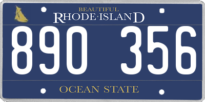 RI license plate 890356