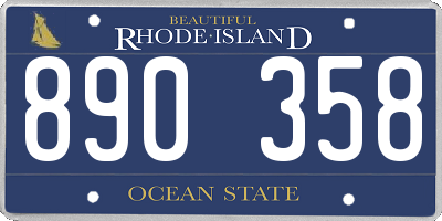 RI license plate 890358