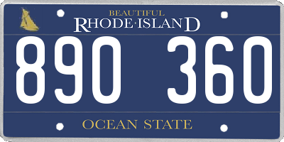 RI license plate 890360