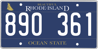 RI license plate 890361