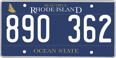 RI license plate 890362