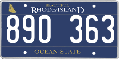 RI license plate 890363