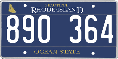 RI license plate 890364