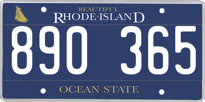 RI license plate 890365