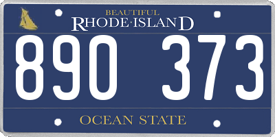 RI license plate 890373