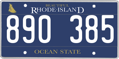 RI license plate 890385