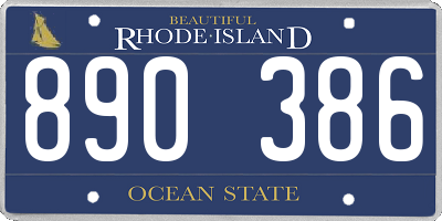 RI license plate 890386
