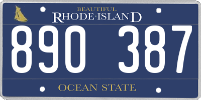 RI license plate 890387