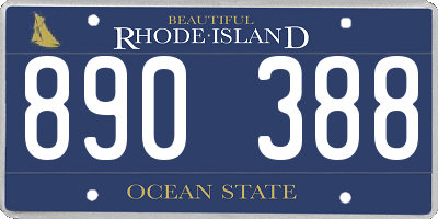 RI license plate 890388