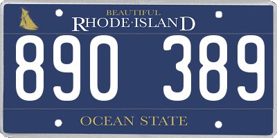 RI license plate 890389