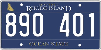 RI license plate 890401