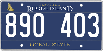 RI license plate 890403