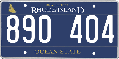 RI license plate 890404