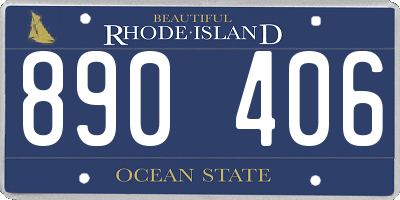 RI license plate 890406