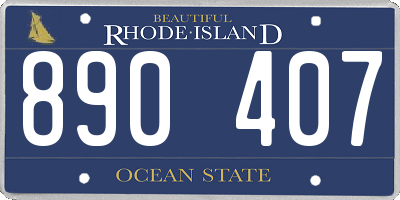 RI license plate 890407