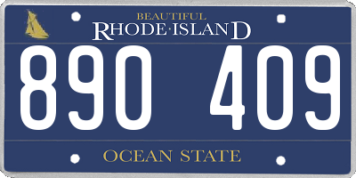 RI license plate 890409