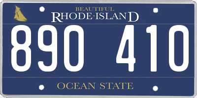 RI license plate 890410
