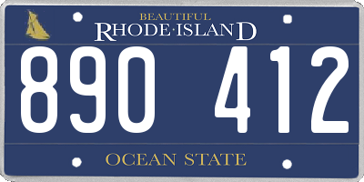 RI license plate 890412