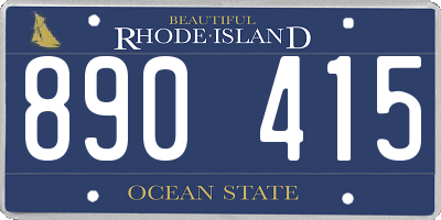 RI license plate 890415