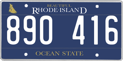 RI license plate 890416