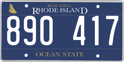 RI license plate 890417
