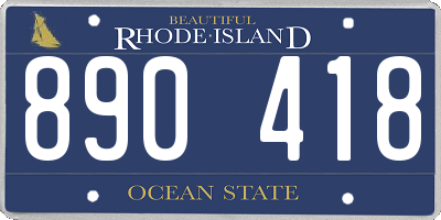 RI license plate 890418