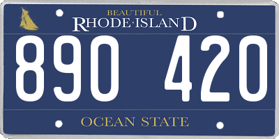 RI license plate 890420