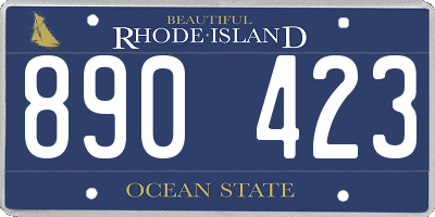 RI license plate 890423