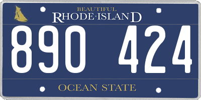 RI license plate 890424