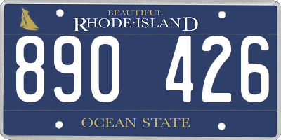 RI license plate 890426