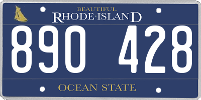 RI license plate 890428