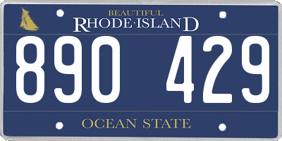 RI license plate 890429