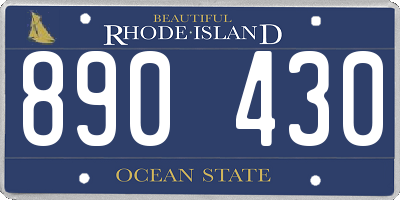RI license plate 890430