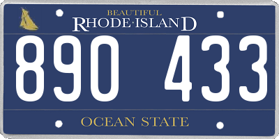 RI license plate 890433